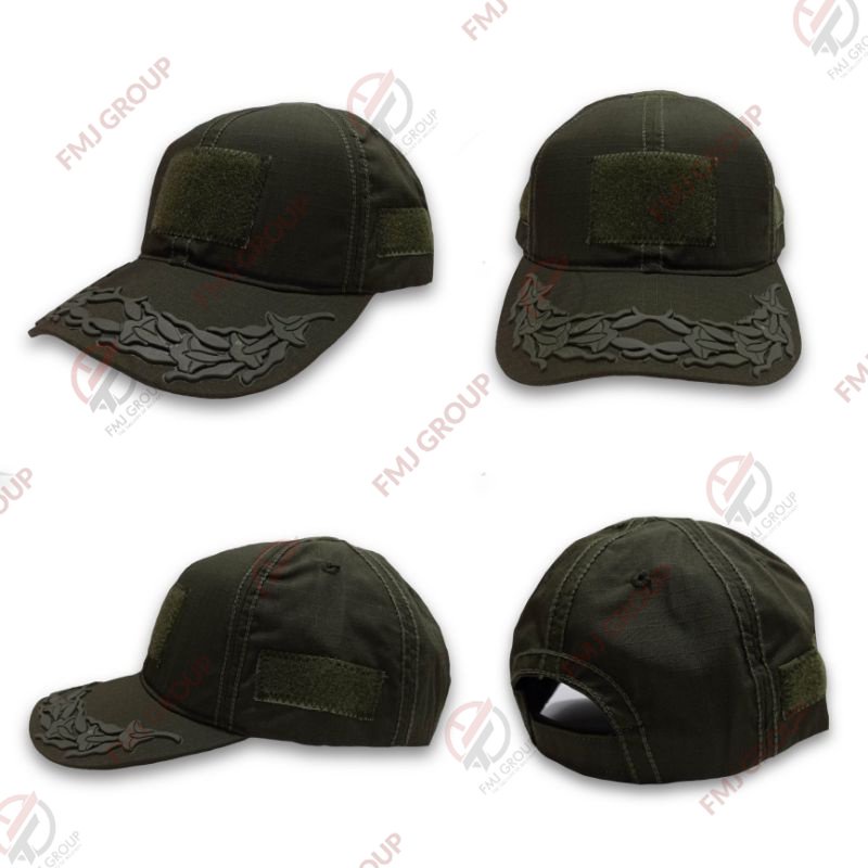 Topi Tactical Perekat Pamen TNI AD Plocking Rubber Khaki,Krem,Hitam,Hijau,Abu Tua