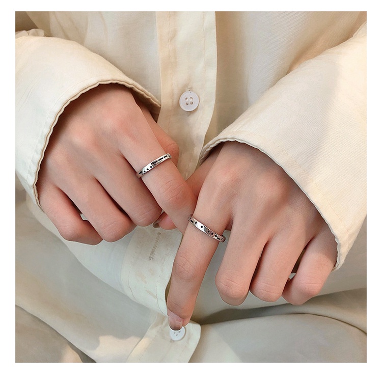 Goldkingdom Aksesoris Perhiasan Fashion Ready Stock Sterling Silver Kode Lumut Cincin Pasangan Cincin Wanita Fashion Kepribadian Sederhana Aksesoris Fashion