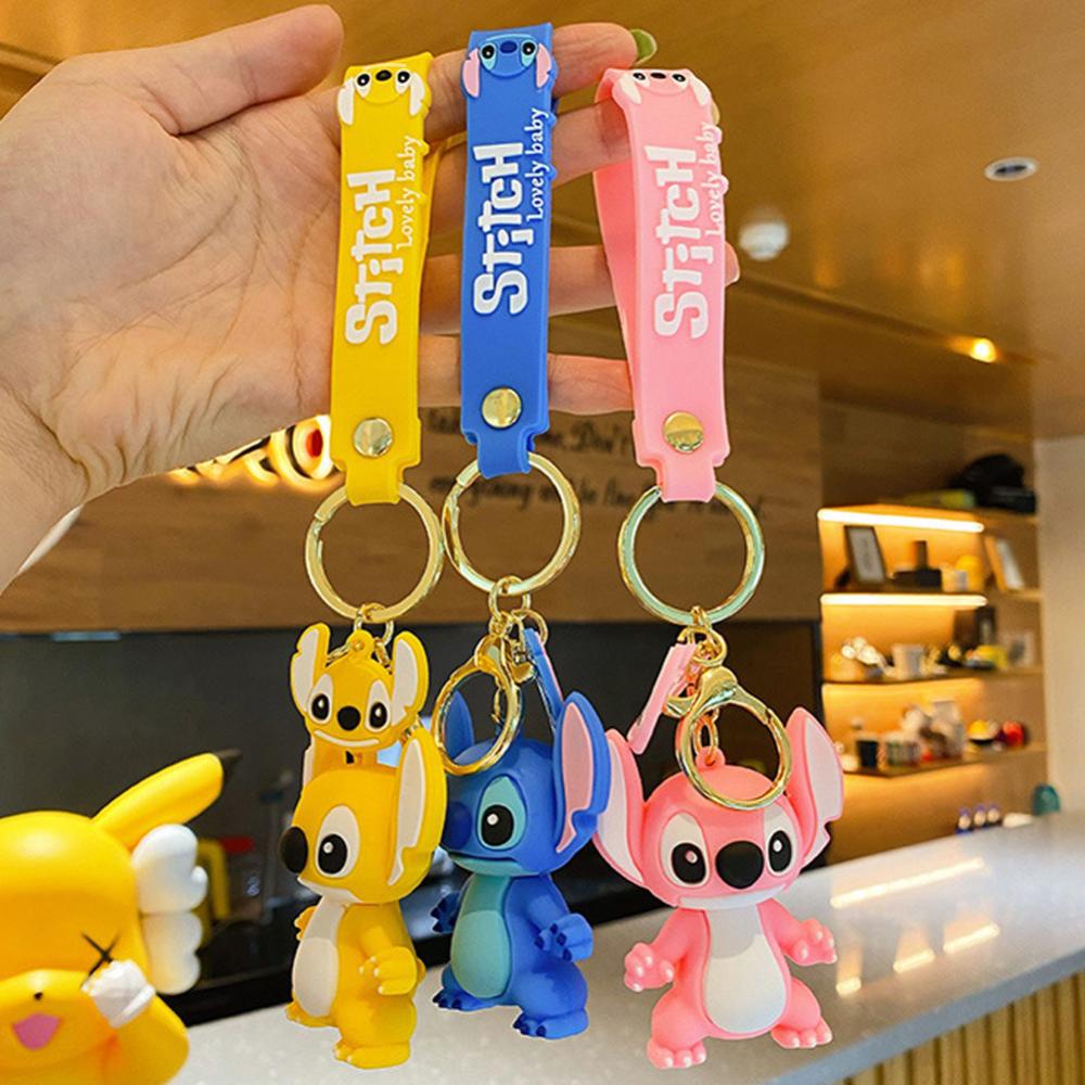 Timekey Gantungan Kunci Patung Anime PVC Kartun Keren Wanita Pria Anime Keyrings Untuk Pesta Ulang Tahun Anak C6Y7