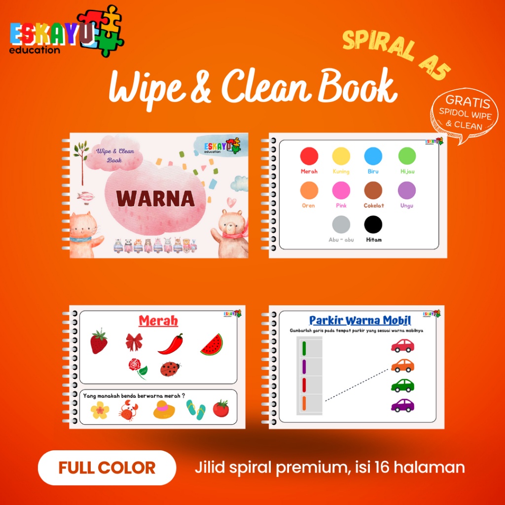 

BUKU WIPE AND CLEAN SERIES / buku anak/ buku balita / buku belajar edukasi anak / buku pertama anak / pengenalan buku anak / montessory book 2