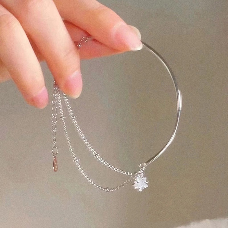 Gelang Geometris Bahan Alloy Zircon Populer Untuk Anak Perempuan