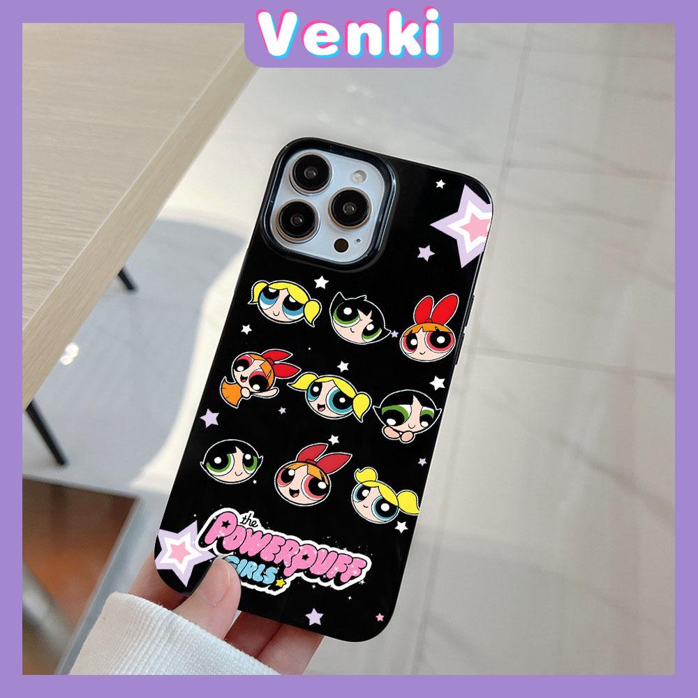 VENKI - For iPhone 11 iPhone Case Black Glossy TPU Soft Case Shockproof Protection Camera Cute Cartoon Character Avatar Compatible with iPhone 14 13 Pro max 12 Pro Max xr xs max 7