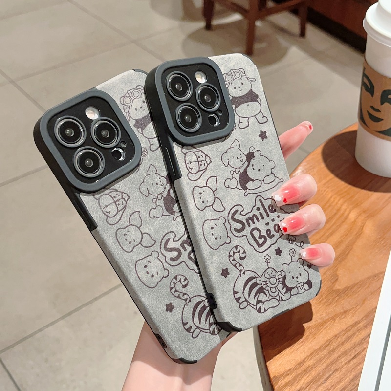 IPHONE Case Pelindung Kulit Motif Kartun Smile Bear Untuk Iphone14 13 12 11 Pro MAX X XR XS Max7 8 Plus soft case Anti-drop