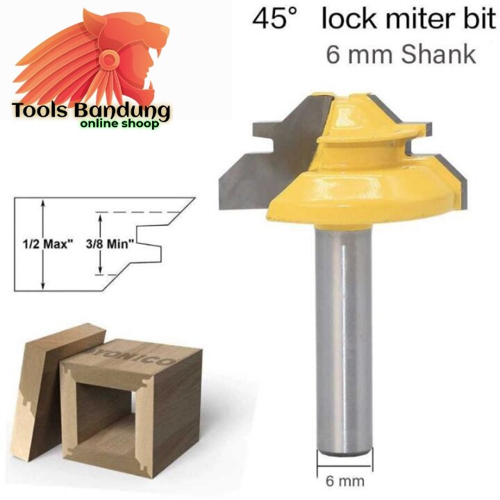 Mata profil miter Lock jointer Sambungan Sudut kayu Carbide 6mm