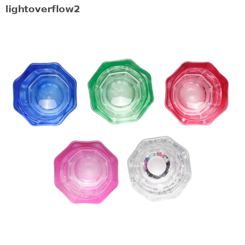 [lightoverflow2] Gelas Kristal Acrylic Akrilik Bubuk Cair Gelas Paku Dappen Piring Tutup Mangkok Cup [ID]