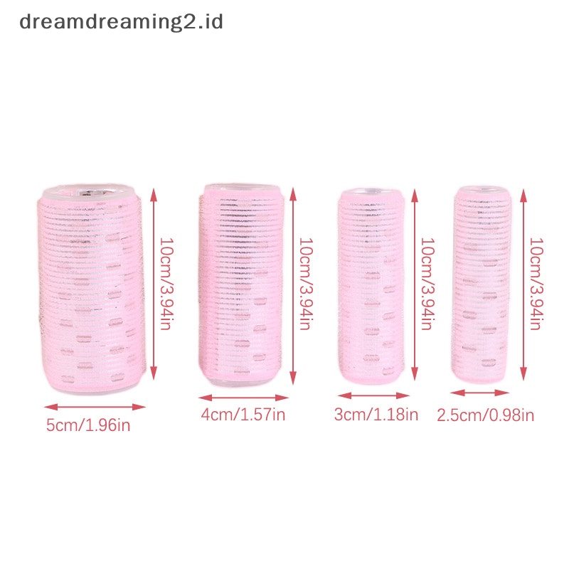 (drea) 4size Rol Rambut Hair Curlers Lazy Curler Hair Roller Dengan Lembaran Aluminium//