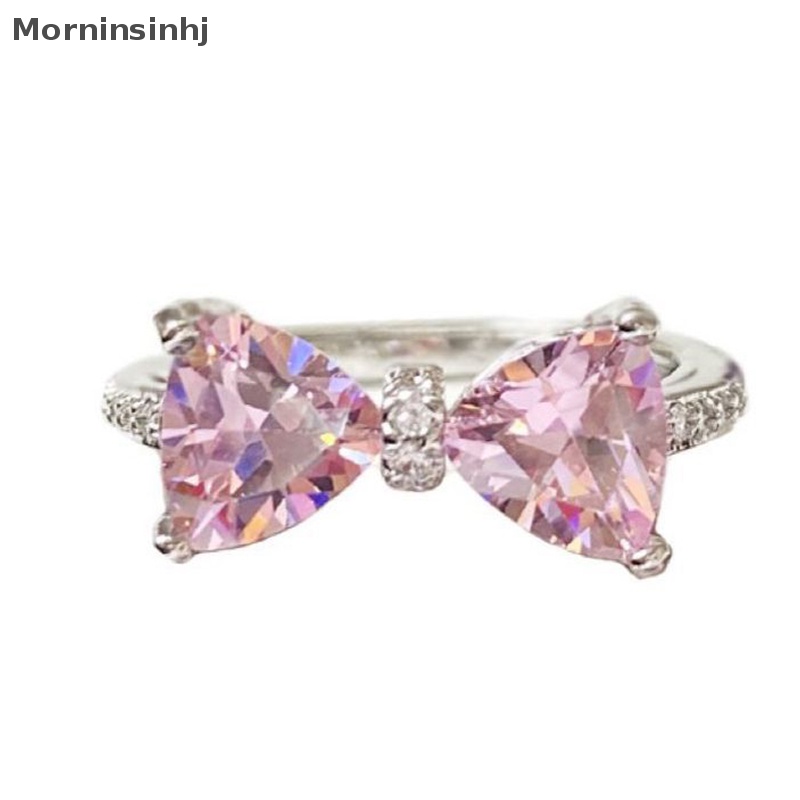 Mornin Lovely Princess Pink Ring Adjustable Ikatan Simpul Cincin Manis Ins Gaya Berlian Cincin Perhiasan Untuk Wanita Pesta Ulang Tahun Hadiah Aksesoris id