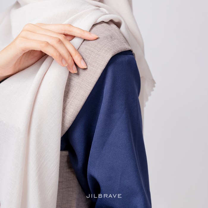 Shena Dress Jilbrave Outer Semi Blazer 2 in 1 Warna Navy - S