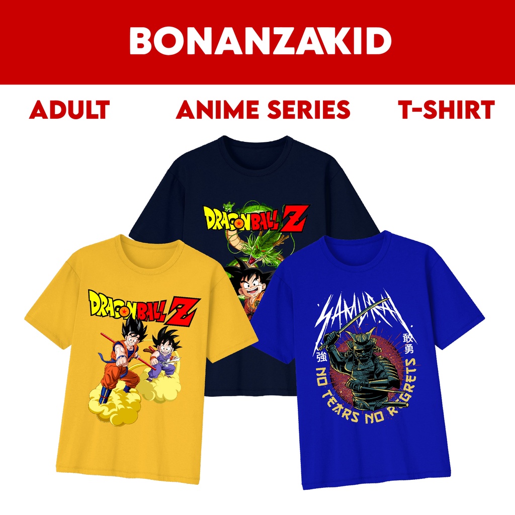 Kaos Anime Edisi Dragonball x Samurai Series Size Dewasa Bahan Katun Combed 30s