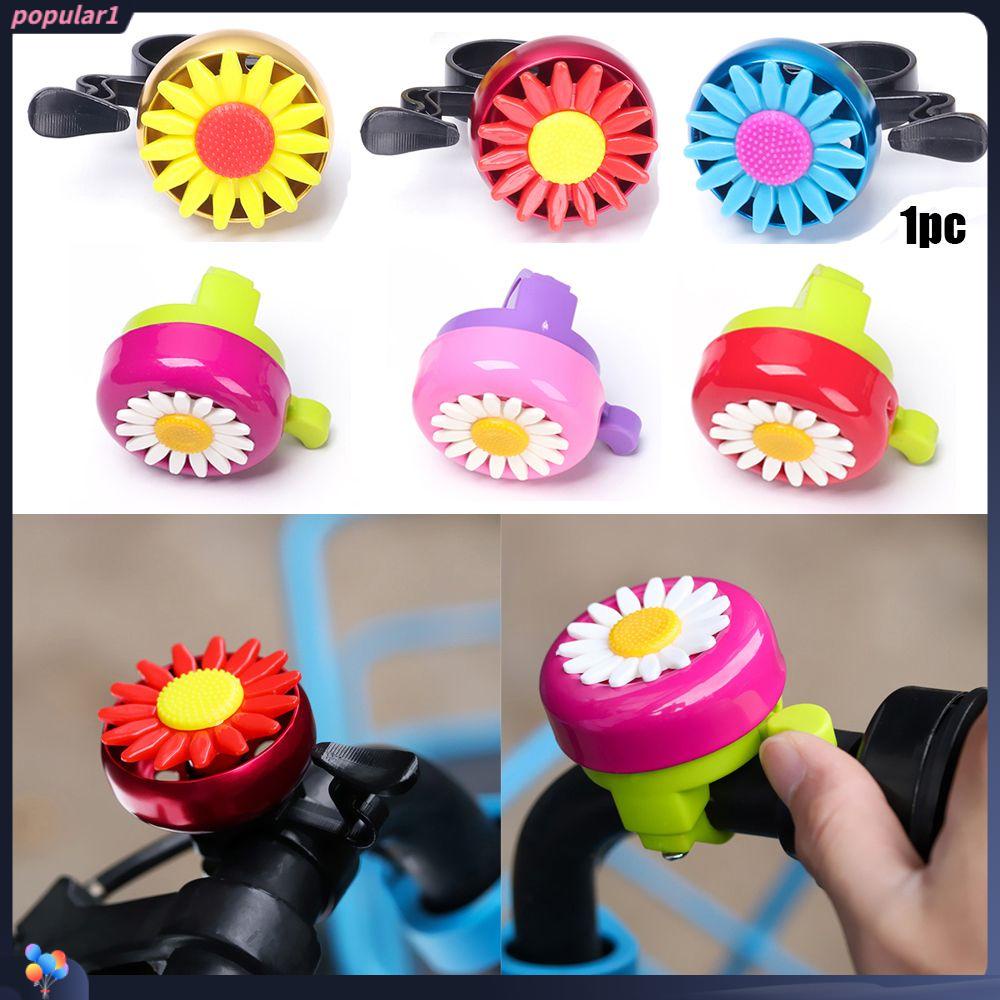 Populer 1PC Bersepeda Stang Sepeda Anak Perempuan Bunga Daisy Alloy Plastics Rings Horn Suara Alarm