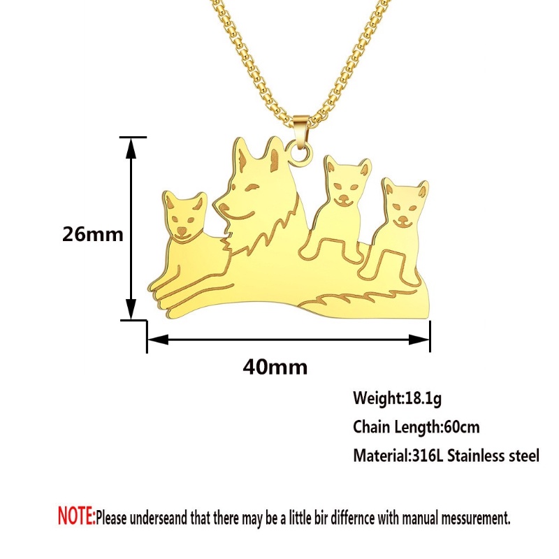 Zh Perhiasan Hip Hop Stainless Steel Serigala Liontin Pria Dan Wanita Kalung Punk Perhiasan Aksesoris
