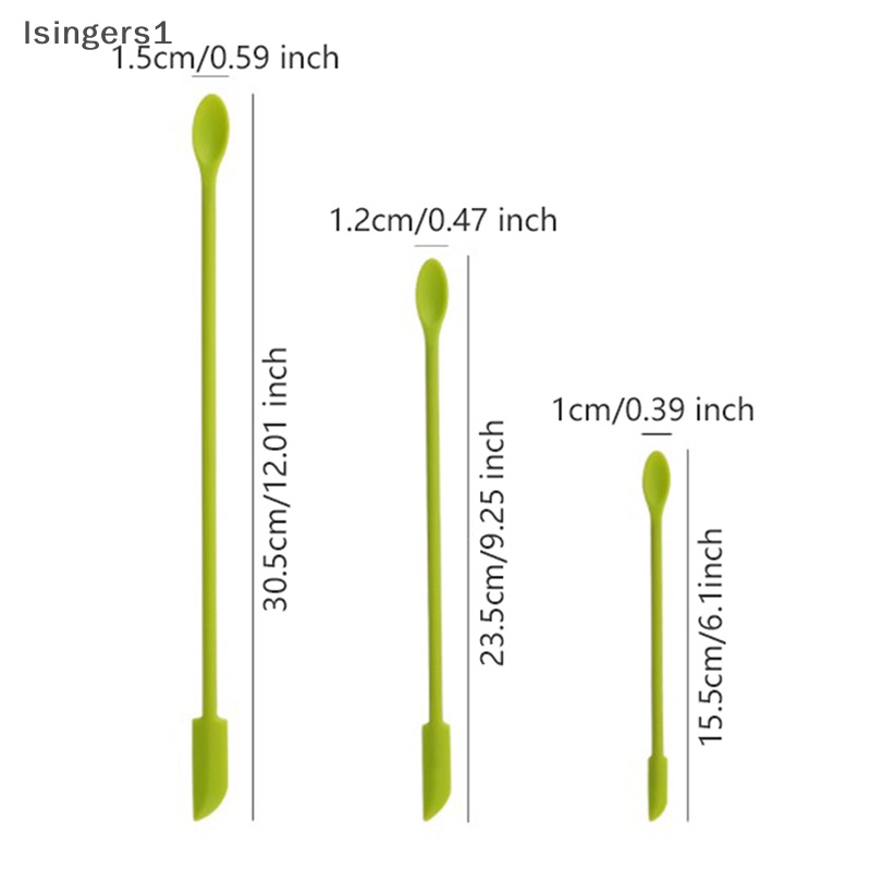 [lsingers1] 3pcs Pengerok Silikon Memanjangkan Double-head Kosmetik Selai Botol Dalam Scraper Butik