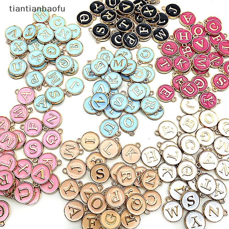 [tiantianbaofu] 26pcs Huruf Alfabet Ch Inisial Huruf Gelang Perhiasan DIY Craft Making Boutique