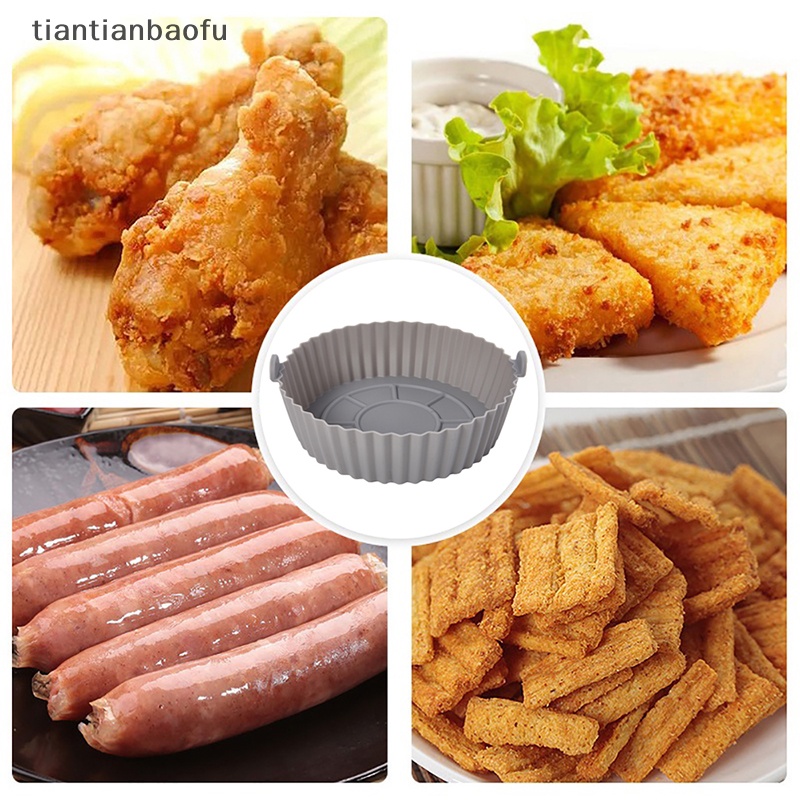 [tiantianbaofu] 16.5cm Air Fryer Silicone Pot Air Fryer Basket Liner Anti Lengket Oven Baking Tray Butik