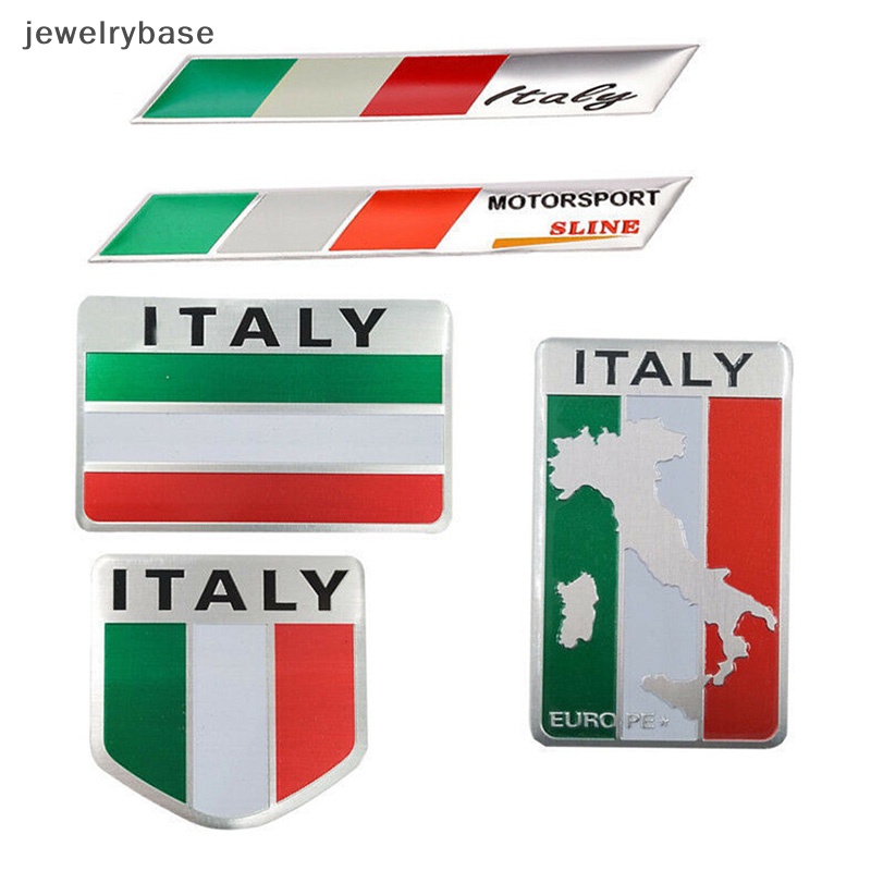 [jewelrybase] Aluminium 3D Logam Italia Bendera Stiker Emblem Badge Decal Mobil Hias Butik