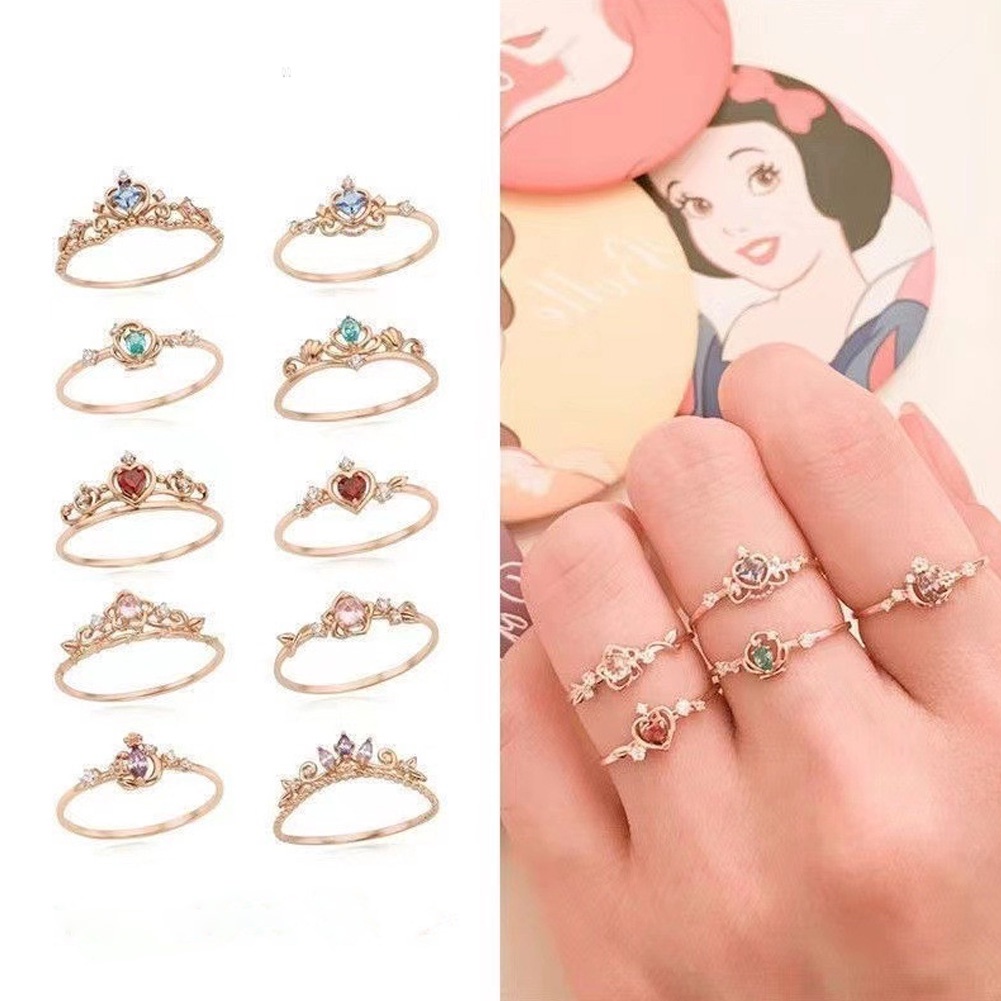 1pc Korea Fashion Warna Pink Kristal Zirkon Pembukaan Yang Dapat Disesuaikan Cincin Untuk Wanita Aksesoris Perhiasan Peri Super