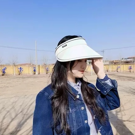 （COD）Batavia  wrap around diperbesar brim sun topi wanita musim panas luar sun visor sun hat desain fashion sun hat T1