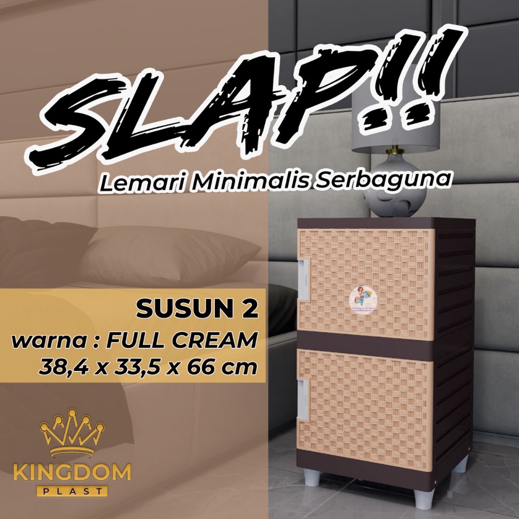 Lemari Plastik Slap Susun Serbaguna Minimalis Full Cream Kingdom