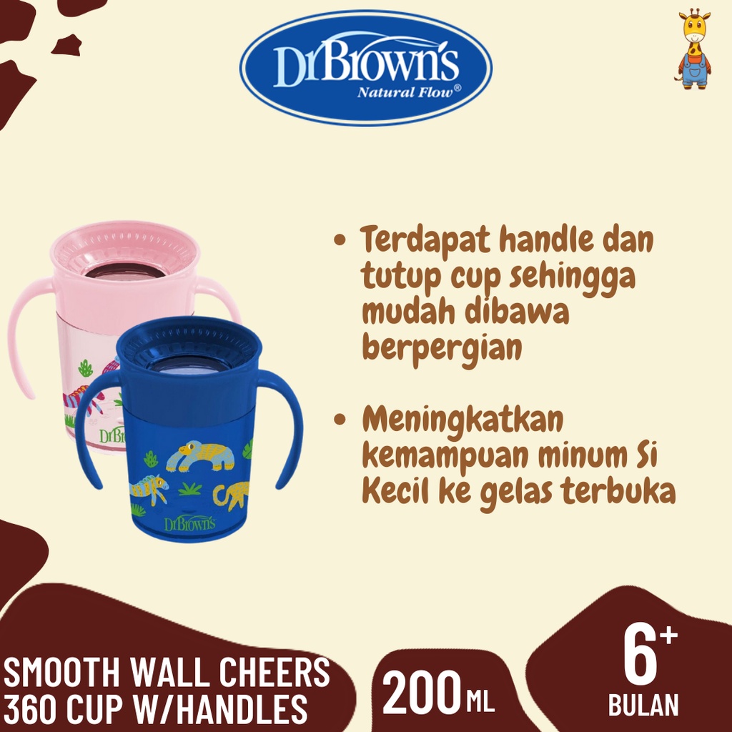 Dr.Brown's Cheers 360 Cup with Handle / Gelas Anak / Cup Anak Anti Tumpah / Botol Minum Anak