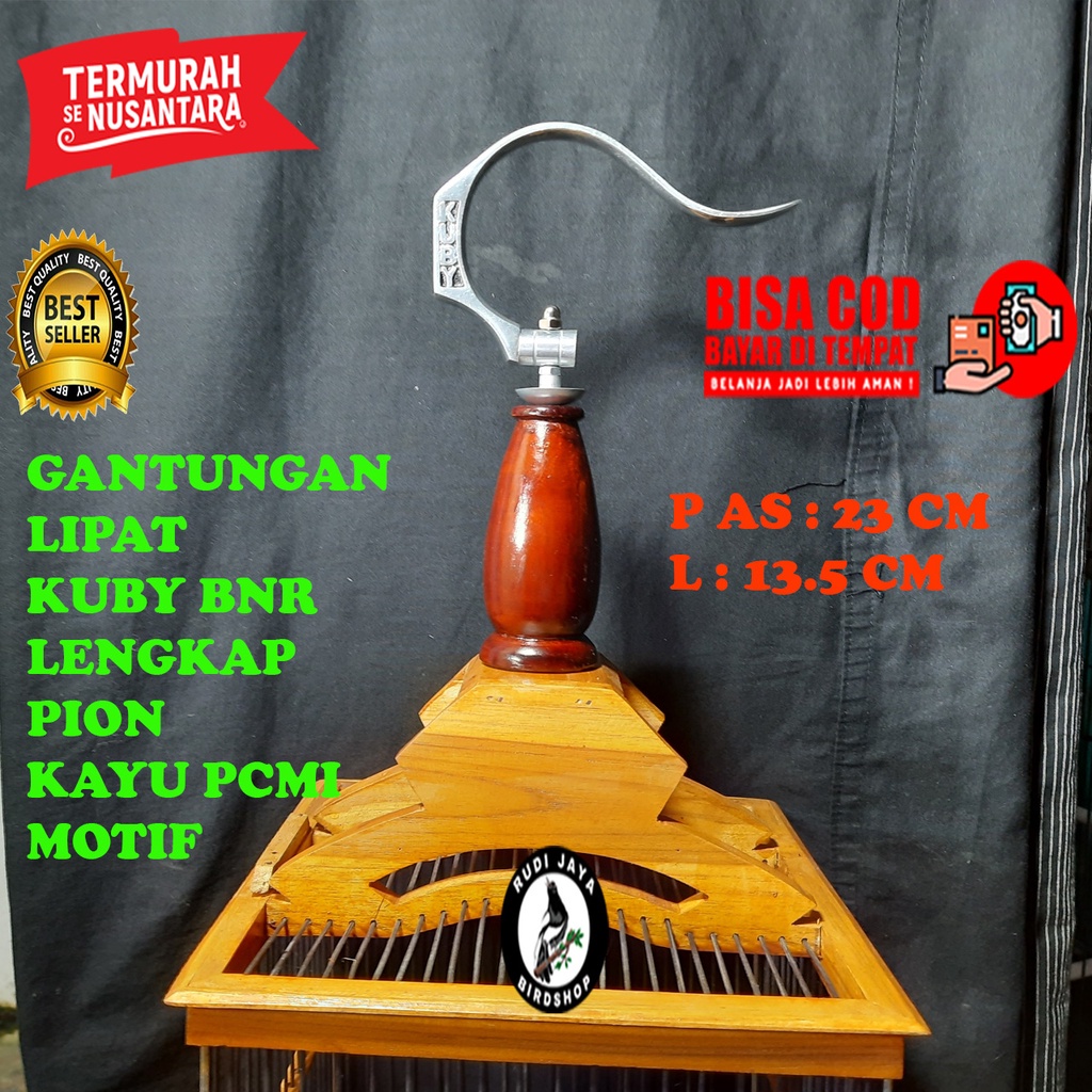 JUAL  GANTUNGAN LIPAT BNR KUBY LENGKAP PION KAYU PCMI UNTUK SANGKAR BURUNG KECIL PLECI