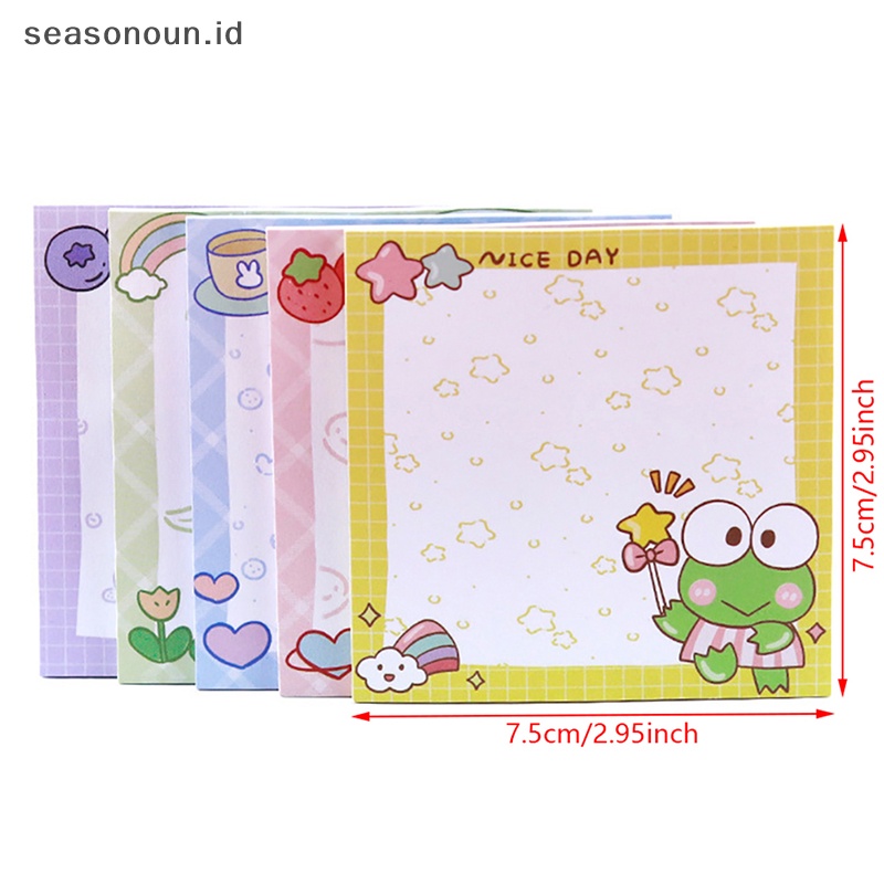 Seasonoun 4Pcs/bag Sanrio Sticky Notes Pachacco Hello Kitty My Melody Kuromi Sticky Notes Memo Pad Stiker Daily To Do List Note Paper.