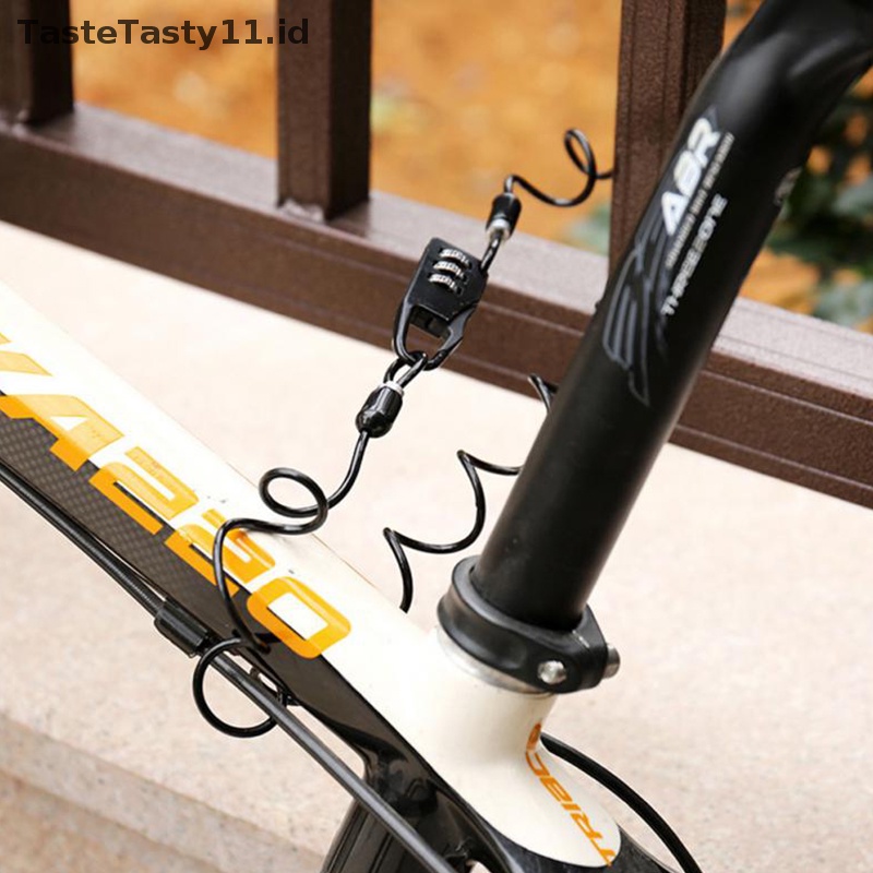 Tastetasty Kunci Helm Portable Steel Cable Lock Sepeda Kombinasi Password 3digi.