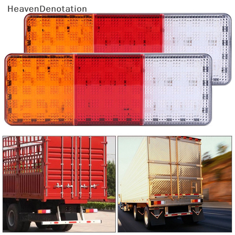 [HeavenDenotation] 75lampu LED Tail Truk Trailer RV Boat Stop Belakang Lampu Indikator Putar Mundur HDV