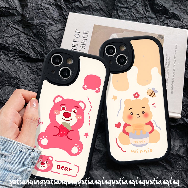 Cute Strawberry Bear Case for Infinix Smart 6 5 Hot 10s 10T 11 10 11s 9 Play Hot Note 8 10 Lite Cartoon Winnie The Pooh Lotso Soft Tpu Back Cover