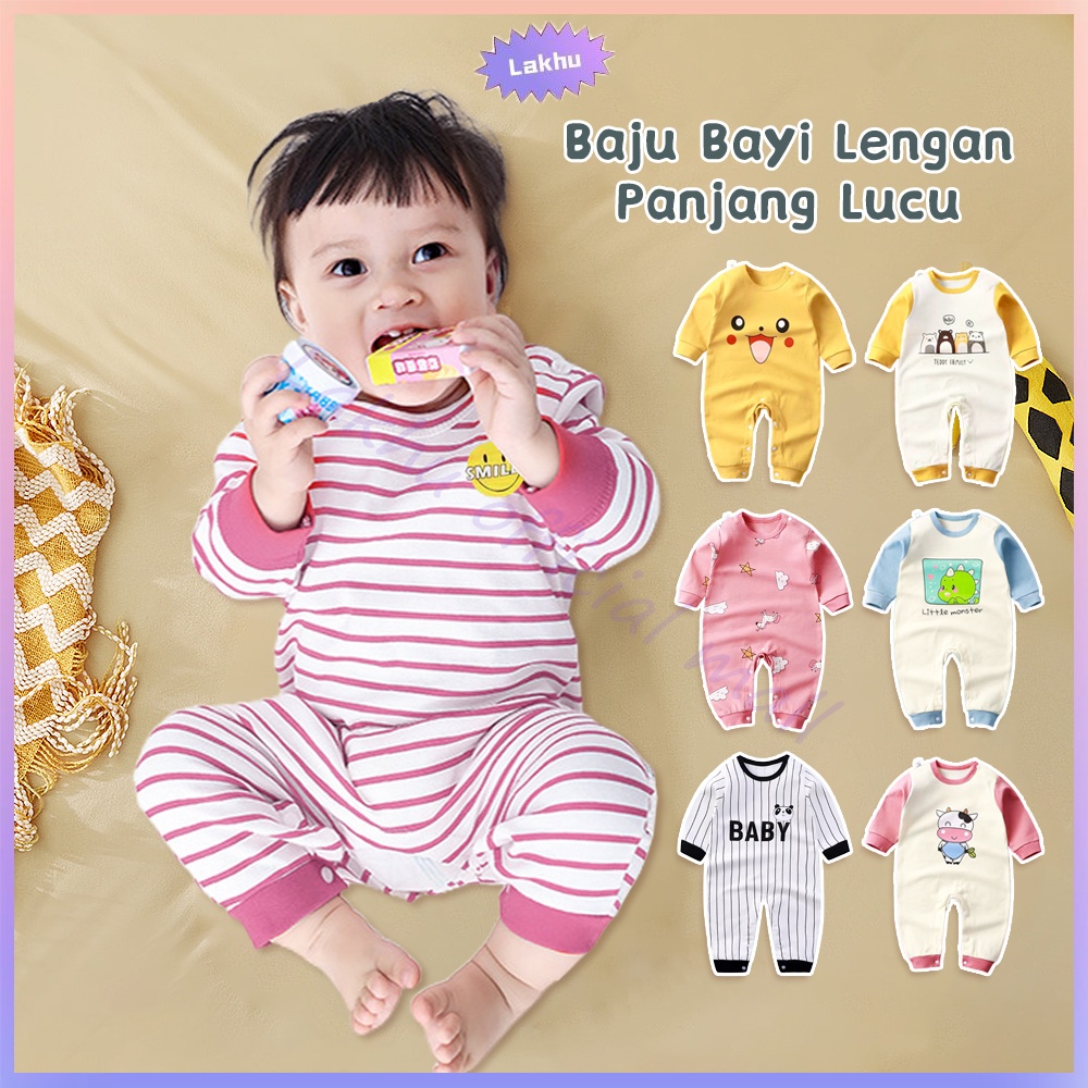 Lakhu Jumper Bayi Lengan Panjang Baju Bayi Import Romper Sleepsuit Bayi