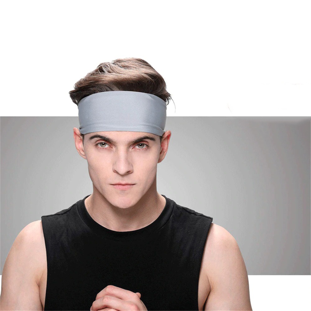 HappySport Bandana Headband Olahraga Elastic Sport Hairbands Yoga - A83 - Black