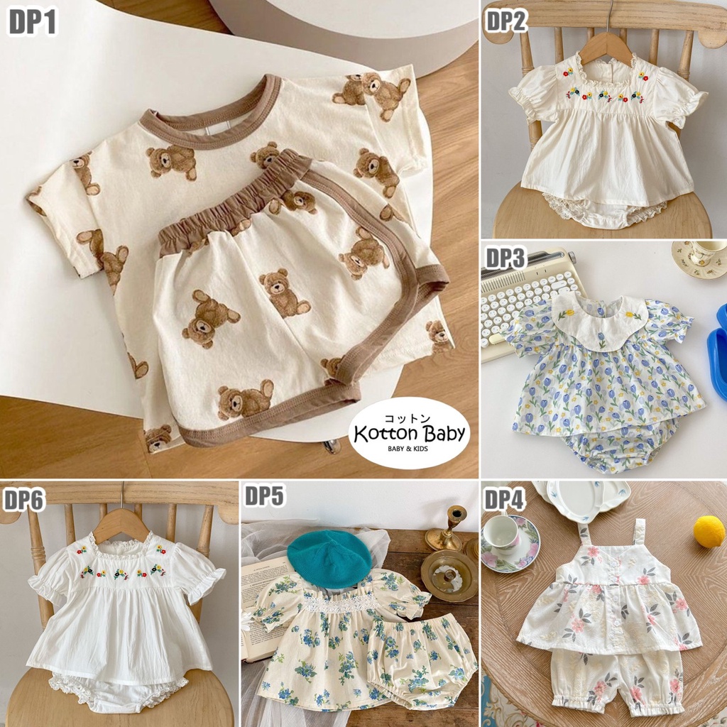 0-18bln || SETELAN BAJU + CELANA SET ATASAN BAYI ANAK PEREMPUAN DDWJ catalog DP