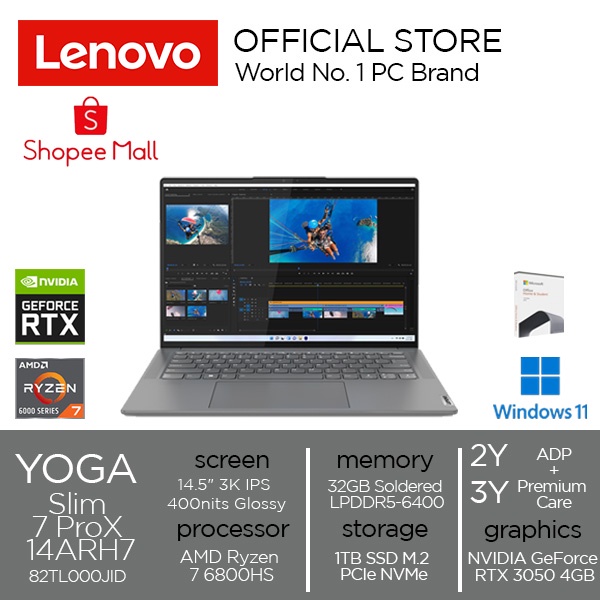 Lenovo Yoga Slim 7 Pro X 14ARH7 0JID Ryzen 7 6800HS 32GB 1TB RTX3050