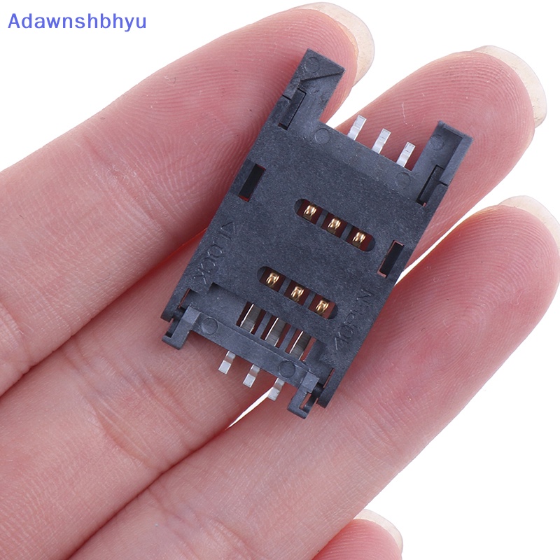 Adhyu 10PCS Holder SIM Card Soket Kartu 6PIN Konektor Slot SIM Card Untuk ID Telepon