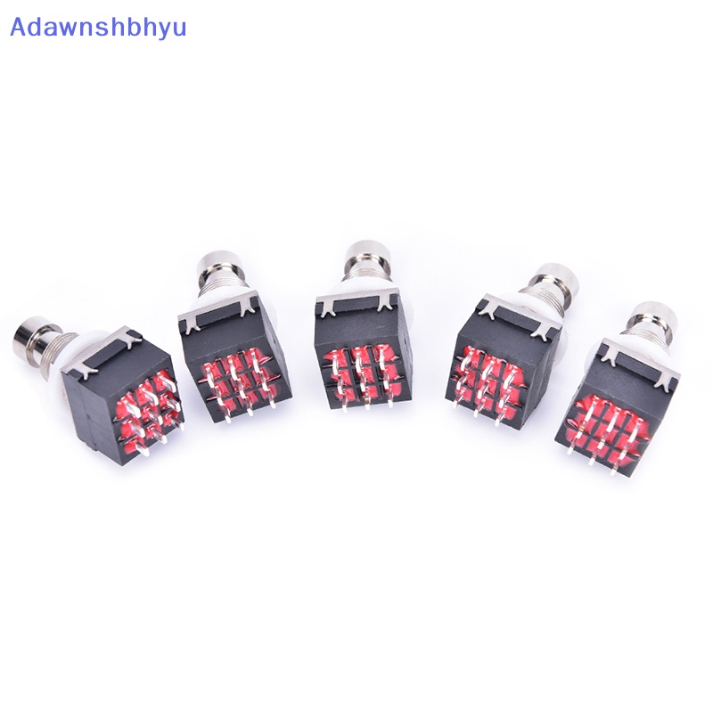 Adhyu 5pcs 3PDT 9-Pin Efek Gitar Injak Saklar Pedal Box Kaki Metal True Bypass ID