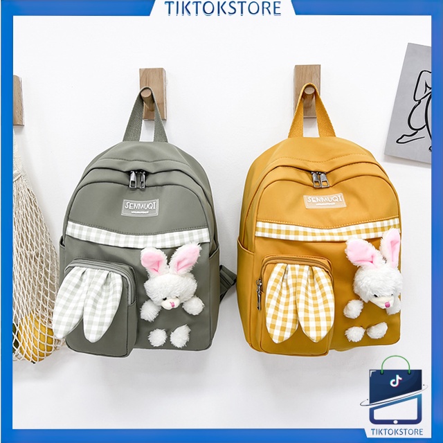 TIKTOK - D6141 Tas Ransel Anak / Tas Fashion Anak / Tas Fashion Korea / Rabbit Backpack / Tas Sekolah Anak / Ransel Boneka Kelinci / Tas Ransel Korea Style