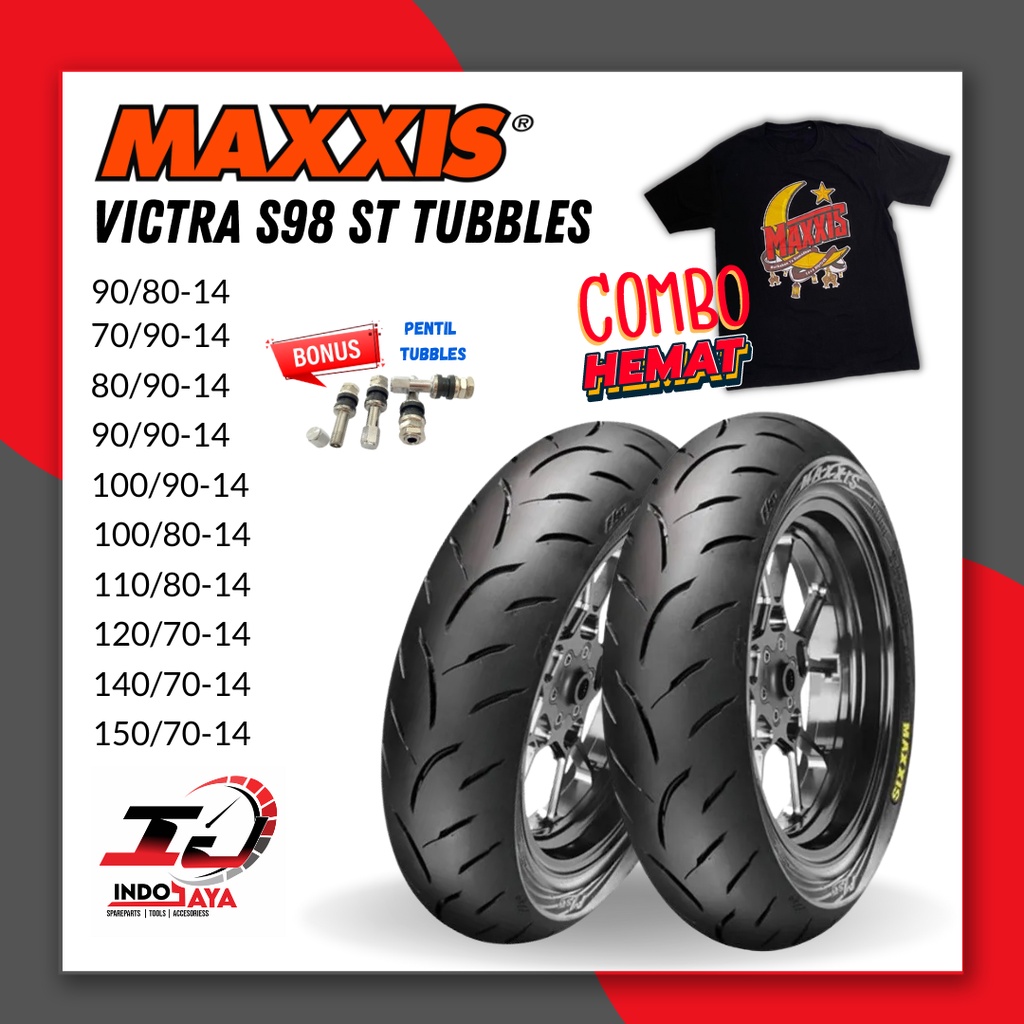 GAS FULL TERBARU (READY STOCK) BAN MAXXIS VICTRA TUBELESS / (70/90 - 80/90 - 90/90 - 100/90 - 100/80 - 120/70 - 140/70 - 150/70 ) RING 14 BAN MOTOR MATIC / BAN NMAX / RING 12 / RING 13/ RING 15 / RING 17 / UKURAN LENGKAP / 130/70-17