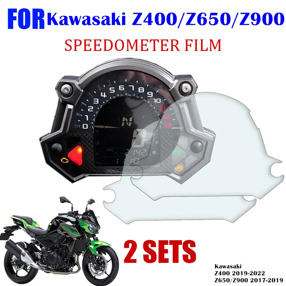 2set Kawasaki Z400 (2019-2022) Z650/Z900 (2017-2019) Motor Cluster Scratch Protection Film Pelindung Layar Dashboard Instrumen