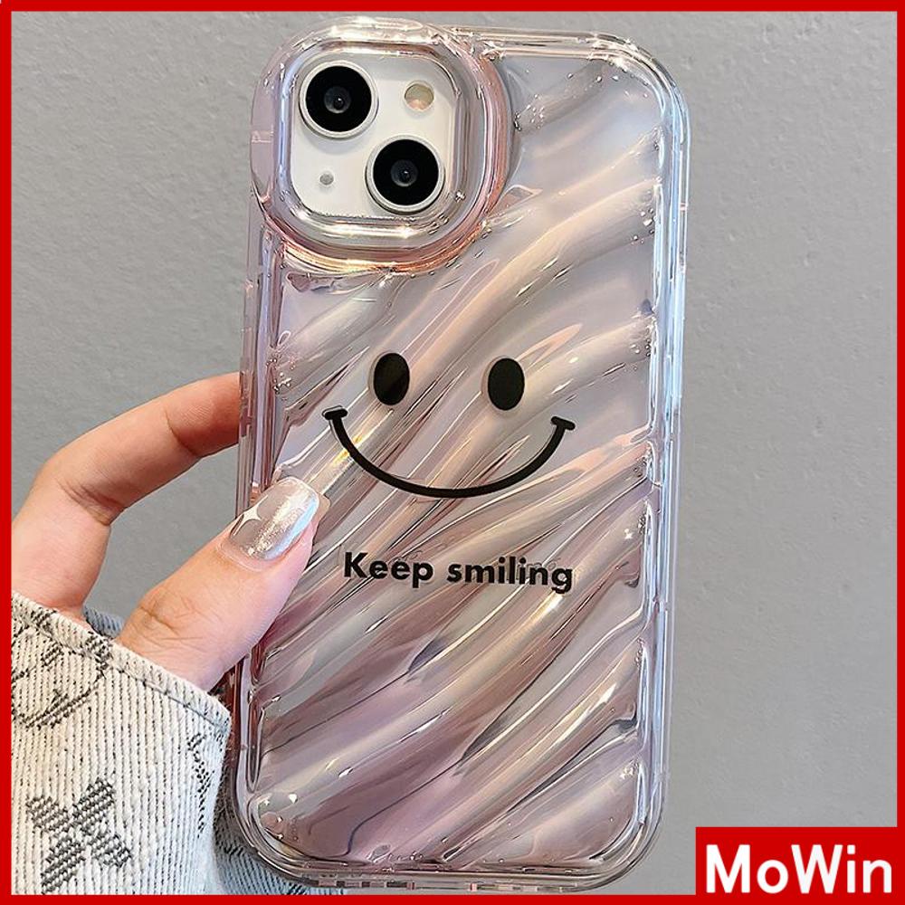 For iPhone 14 Pro Max iPhone Case Laser Reflective Clear Phone Case TPU Soft Cas Airbag Shockproof Gradient Smile English Compatible with iPhone 13 Pro max 12 Pro Max 11 xr xs max
