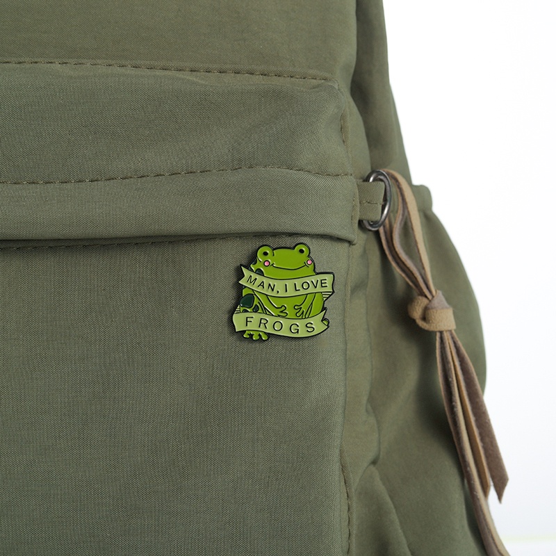 Man I Love Frogs Enamel Pin MILF Lucu Bros Kerah Lencana Kartun Hewan Perhiasan Hadiah Untuk Anak-Anak Teman