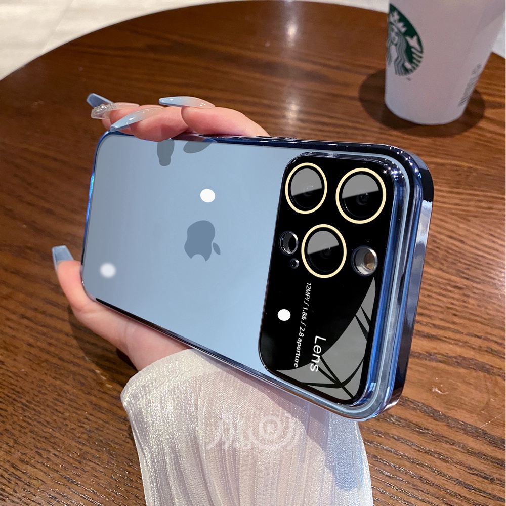 IPHONE Casing Ponsel Transparan Plating Mewah Untuk Iphone11 12 13 14 Pro Max Soft Case14 Plus Casing Pelindung Kamera Penuh Shockproof Cover