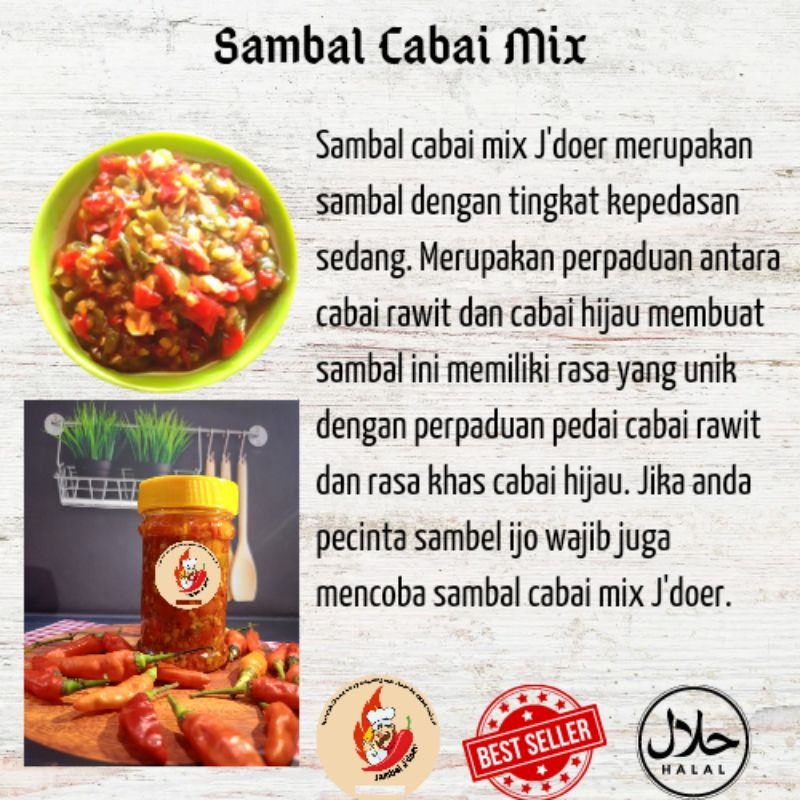 

J'doer-Sambal Bawang Mix Sambal Geprek Sambal Matah Sambal Viral