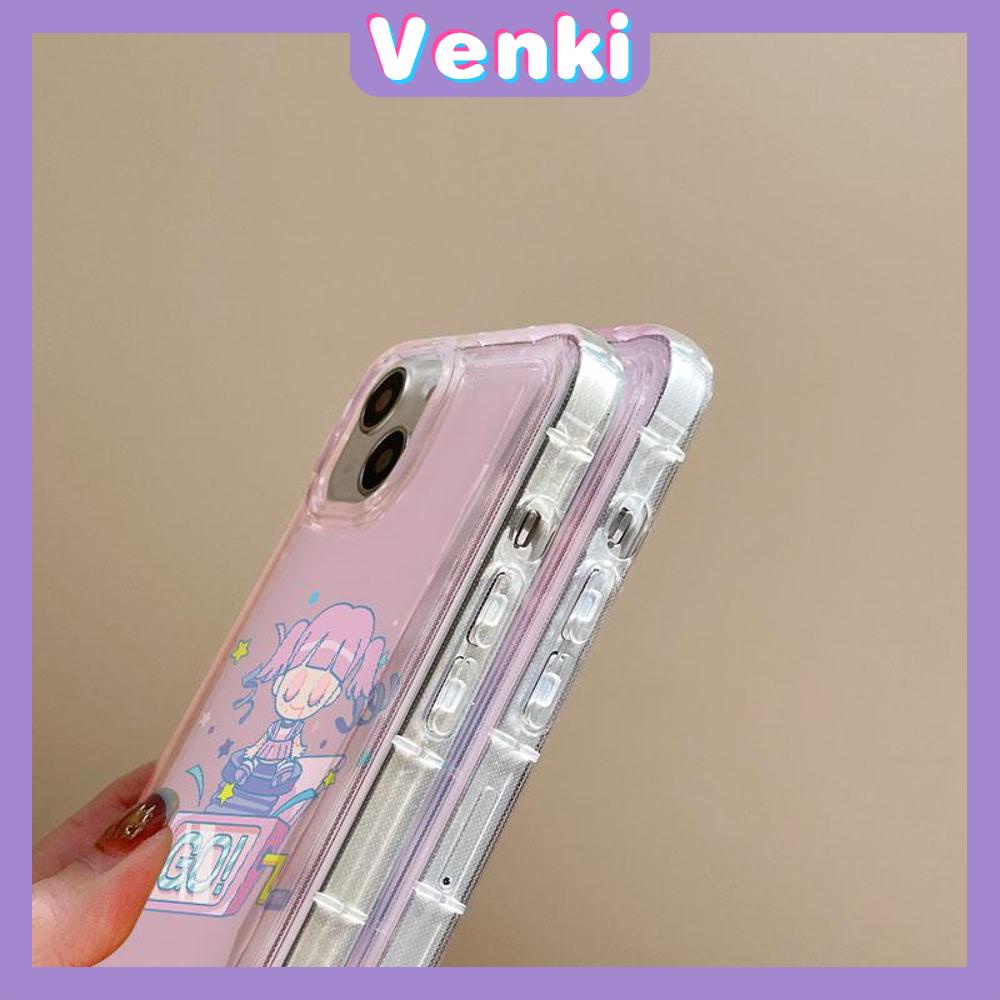 VENKI - For iPhone 11 Case Clear Phone Case TPU Soft Case Airbag Shockproof Protection Camera Cute Play Little Girl Compatible with iPhone 14 13 Pro Max iPhone 12 Pro Max XR XS 7 8
