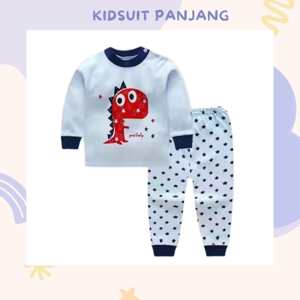 HappyOliver KIDS SUIT PANJANG Setelan Anak Bahan Kaos Lengan + Celana Berkualitas Import cewek cowok NEW1