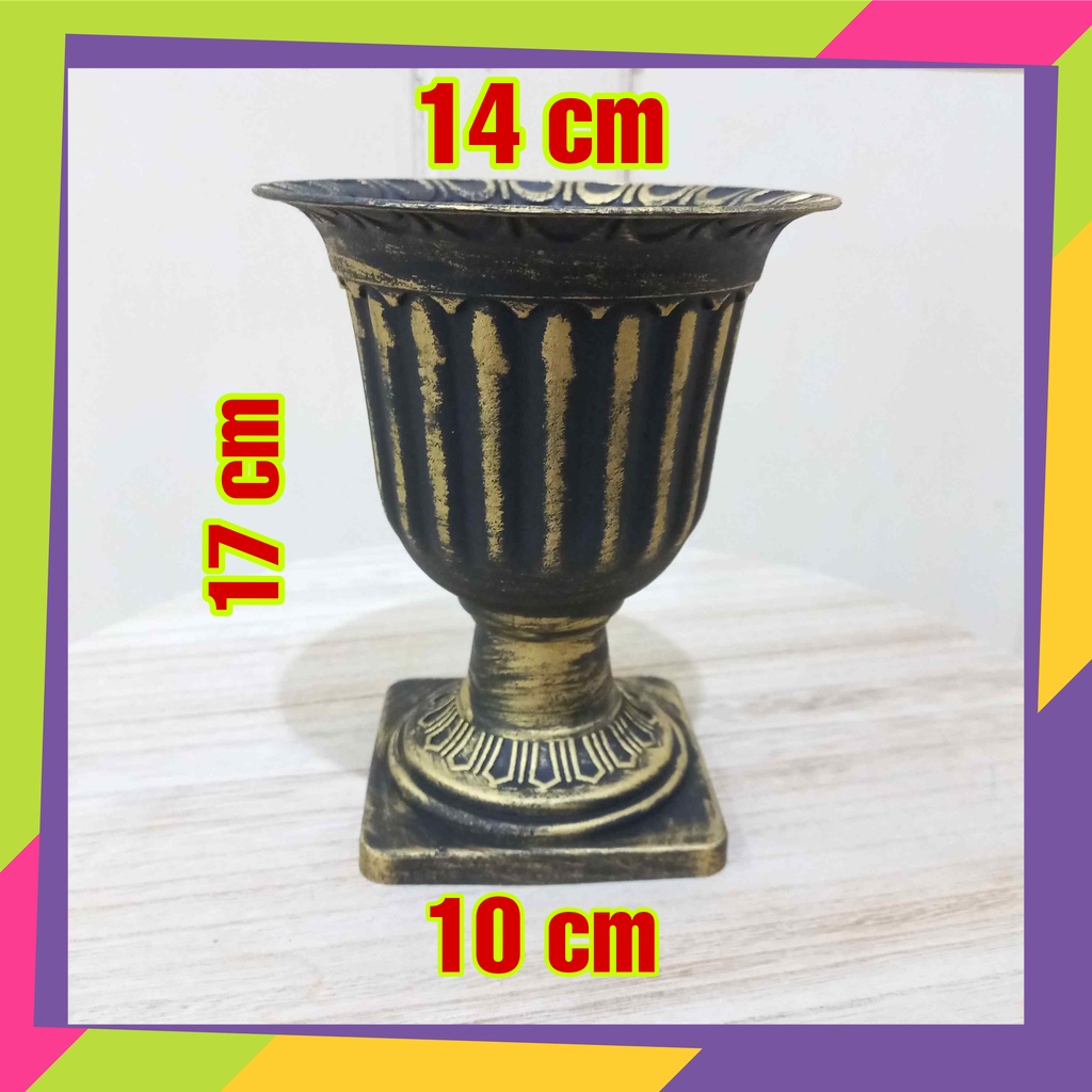 1147 / Pot bunga plastik tropy piala dekorasi / Vas bunga aesthetic tanaman artificial