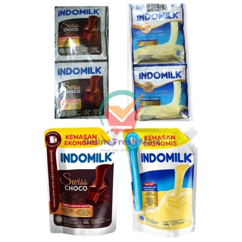 

INDOMILK Kental Manis pouch Sachet putih cokelat swiss choco