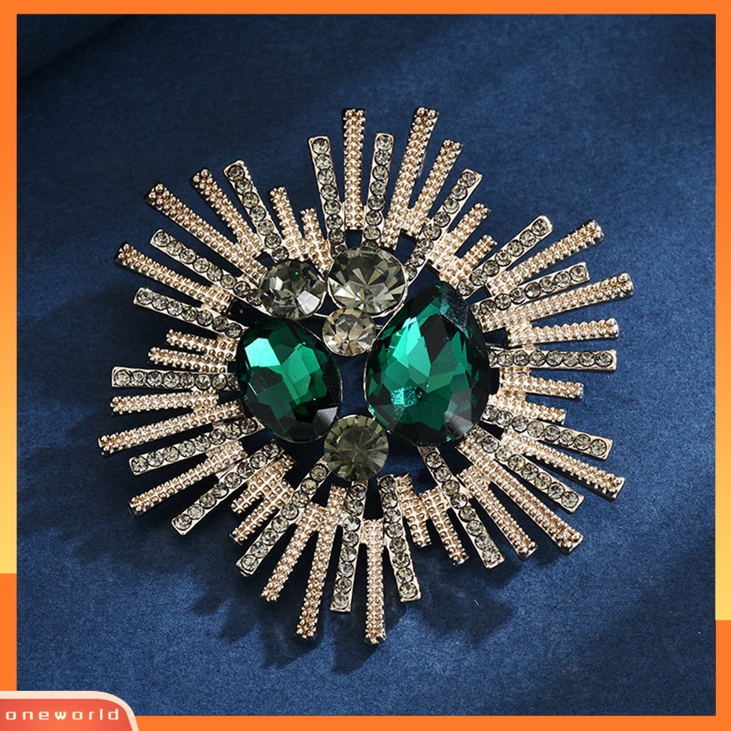 [ONE] Bros Kristal Imitasi Elegan Temperamen Hadiah Besar Berlian Imitasi Wanita Bisnis Jas Kerah Pin Fashion Perhiasan