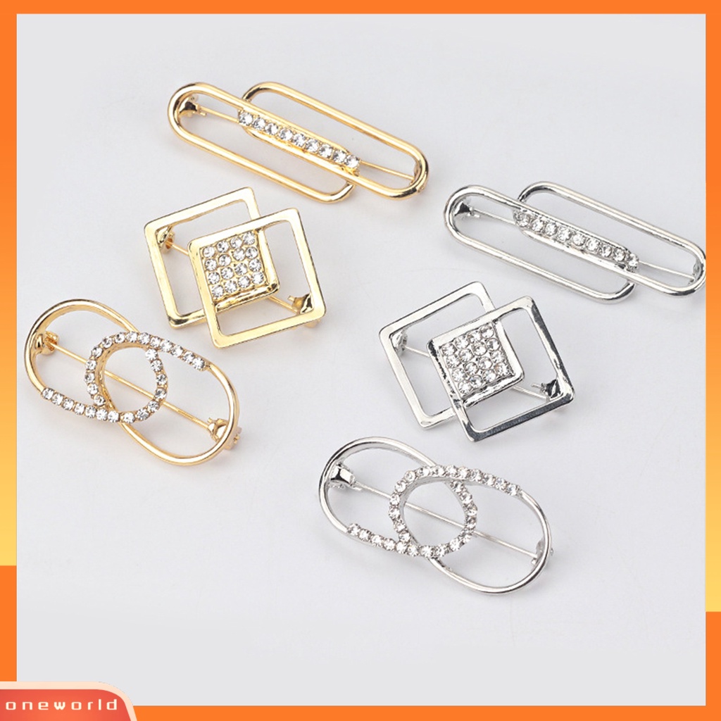 [ONE] Bros Pin Sparkling Bentuk Geometris Tahan Karat Tahan Korosi Mempesona Efek Visual Alloy Shiny Waist Pin Brooch Hiasan Pakaian Untuk Wanita