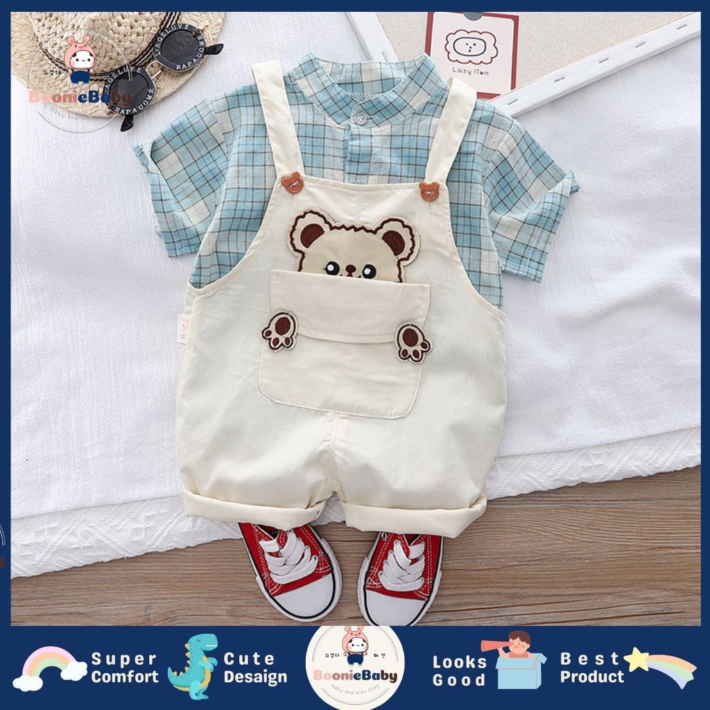 boonie COD setelan baju anak laki laki import jumper anak cowok import motif teddy bear setelan anak laki import baju anak cowok import fashion kekinian SET HIDE BEAR