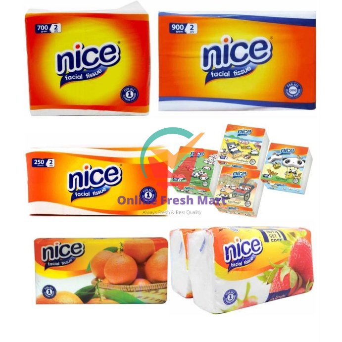 Nice Facial Tissue 2ply tisu wajah soft pack lembut besar kecil karakter
