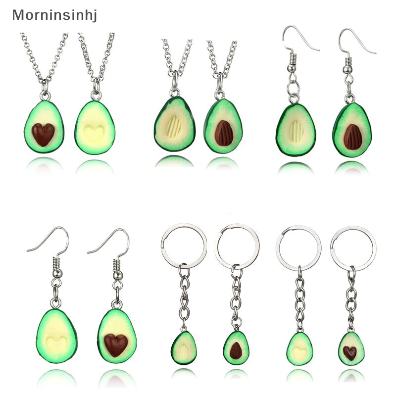 Mornin Simulasi Buah Alpukat Berbentuk Hati Gantungan Kunci Kreatif Alpukat Ransel Gantungan Kunci Liontin Fashion Perhiasan Key Ring Hadiah Teman id